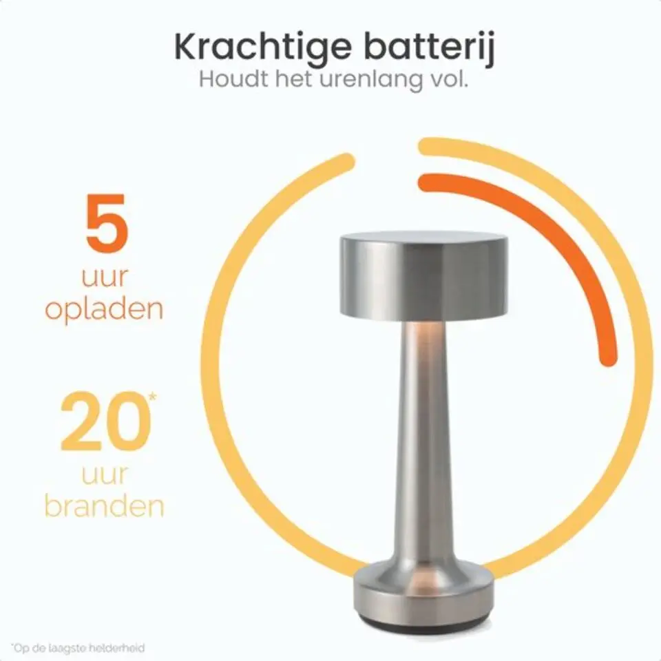 Goliving Tafellamp Oplaadbaar �?Draadloos en dimbaar �?Moderne touch lamp