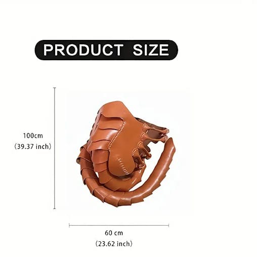 NNETM Brown Facehugger Hand Stitch Leather Mask - Costume