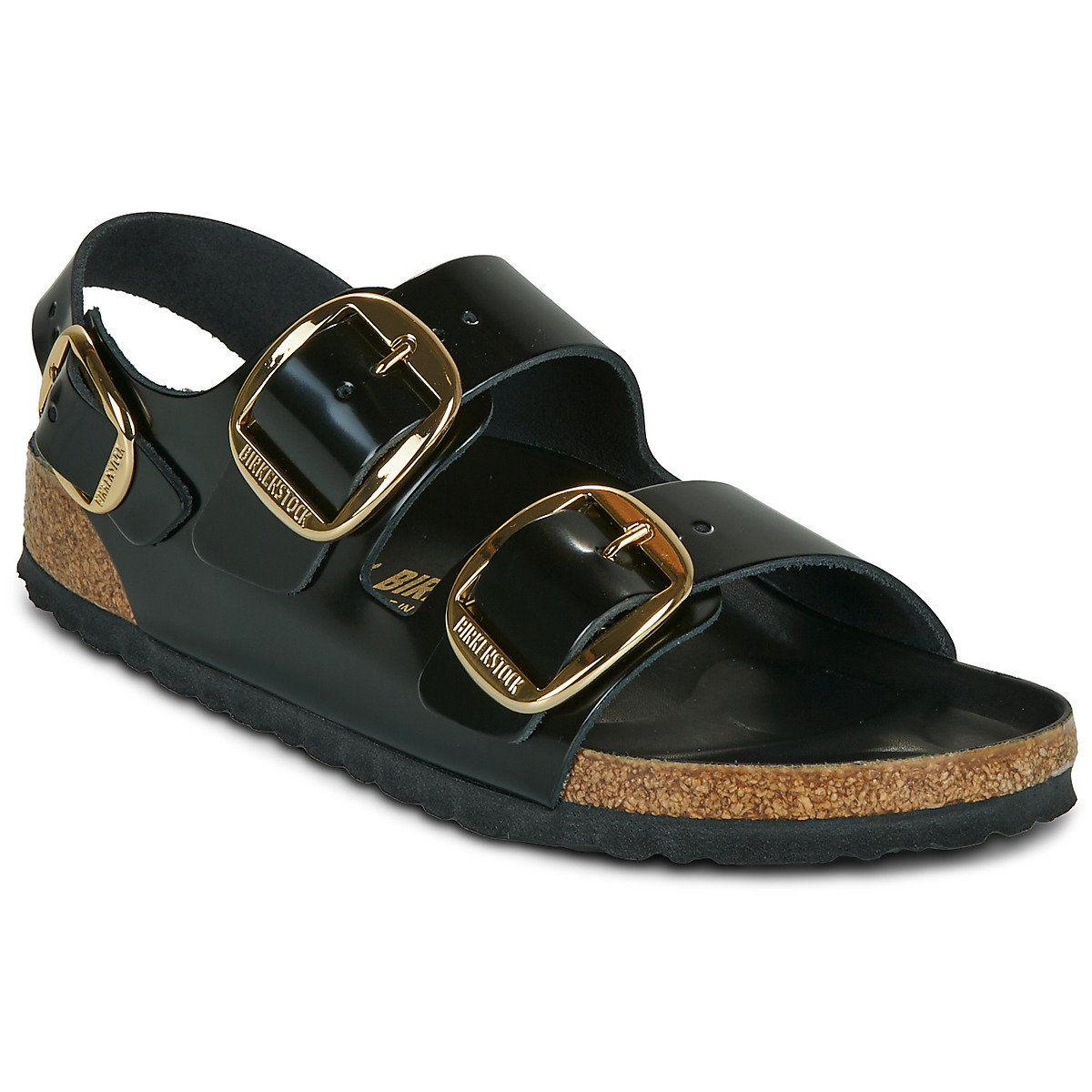 BIRKENSTOCK - Milano Big Buckle - Leather / Natural / Patent /  black / Regular
