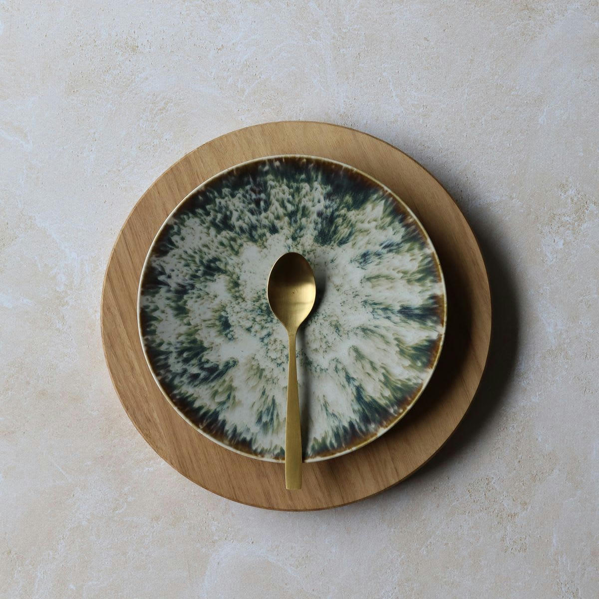 MAKA - Lot de 6 assiettes plates abstraites en porcelaine 27cm