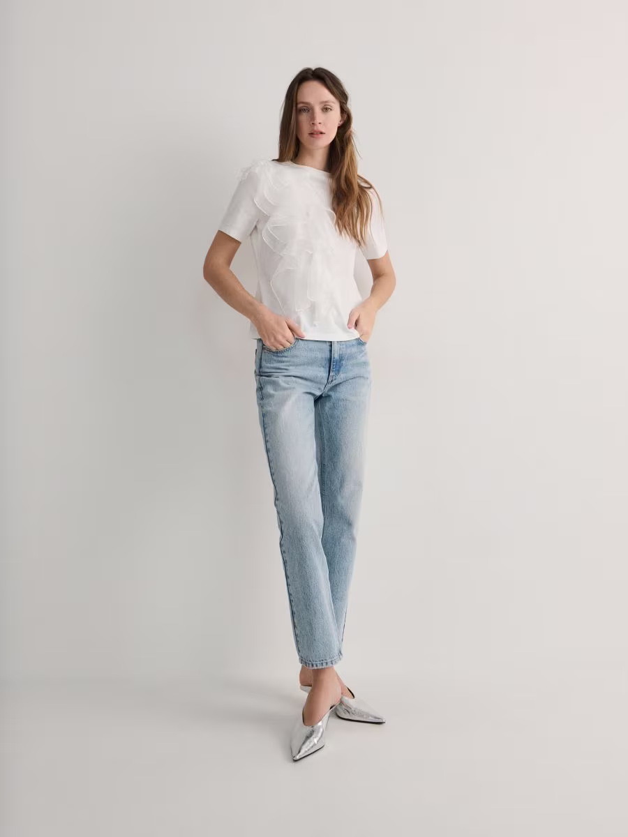 T-Shirt With Decorative Ruffle Detail