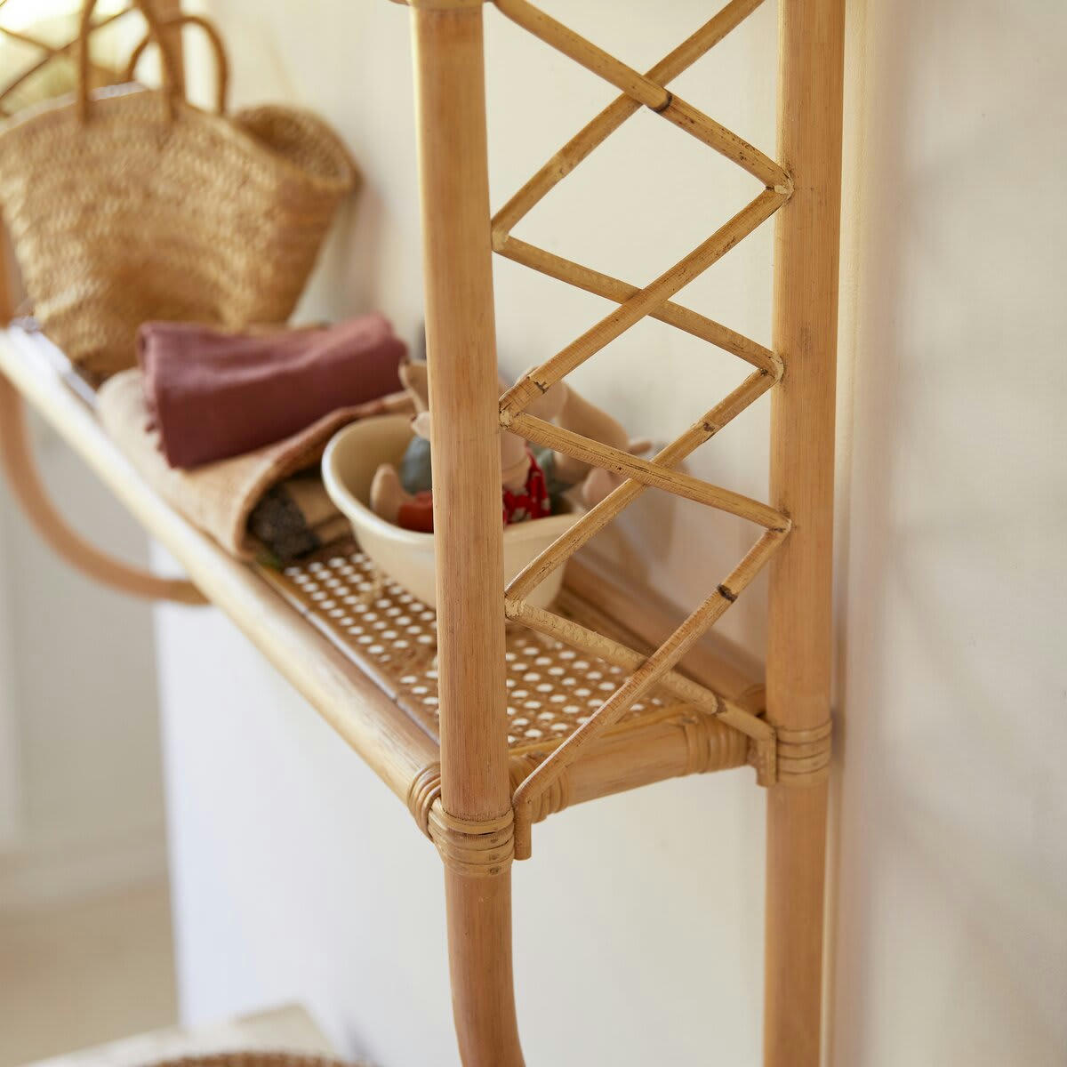 MARIUS - Etagère murale enfant en rotin