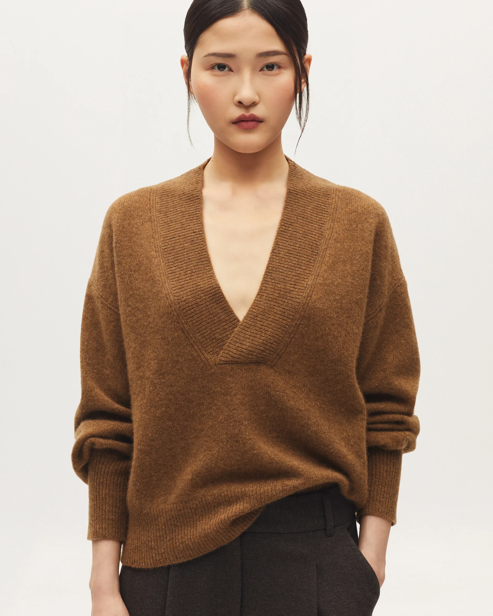 Pull col V en cachemire