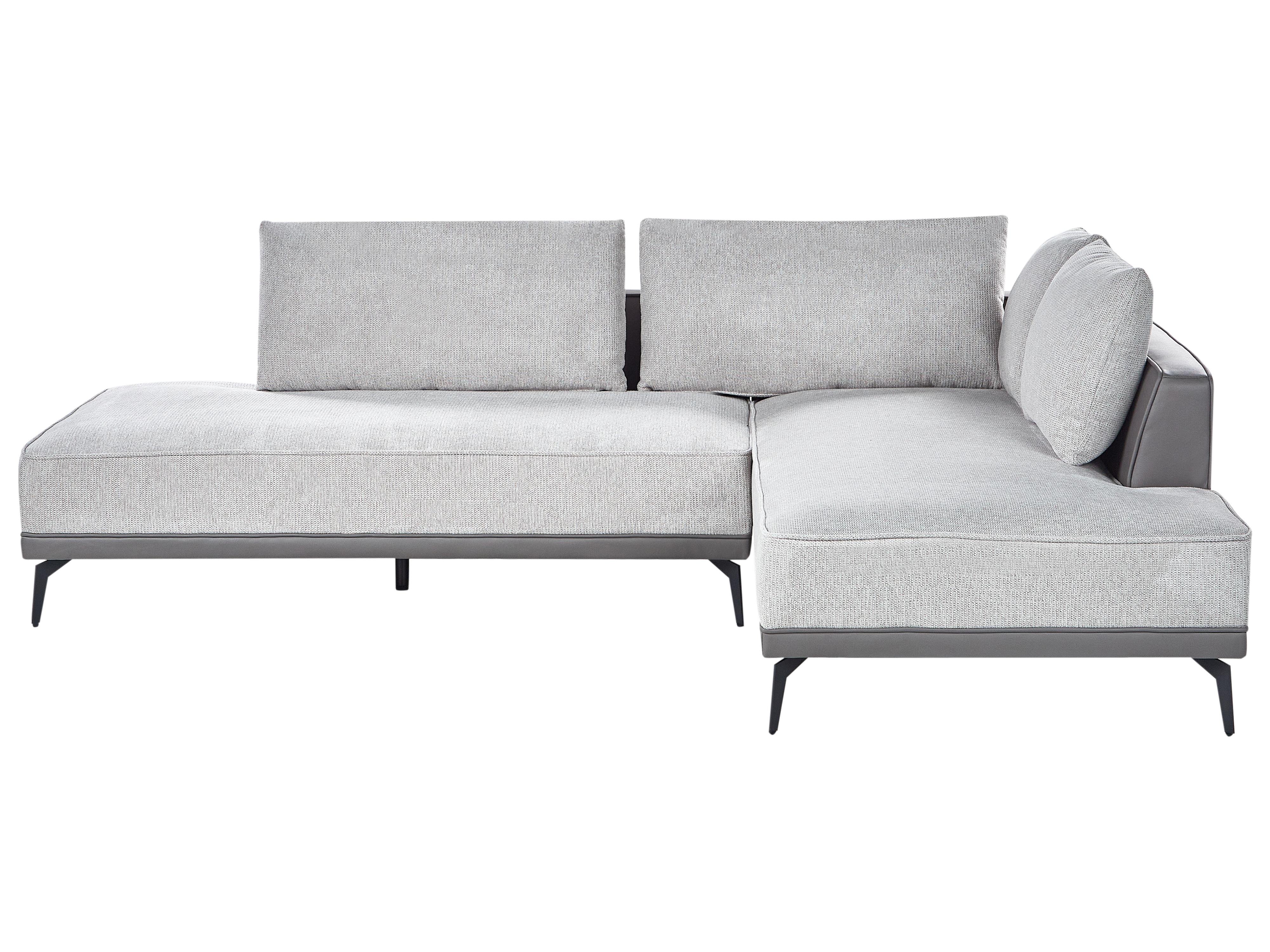 Corner Sofa 3 Seater MYKEN Fabric Light Grey Left Hand