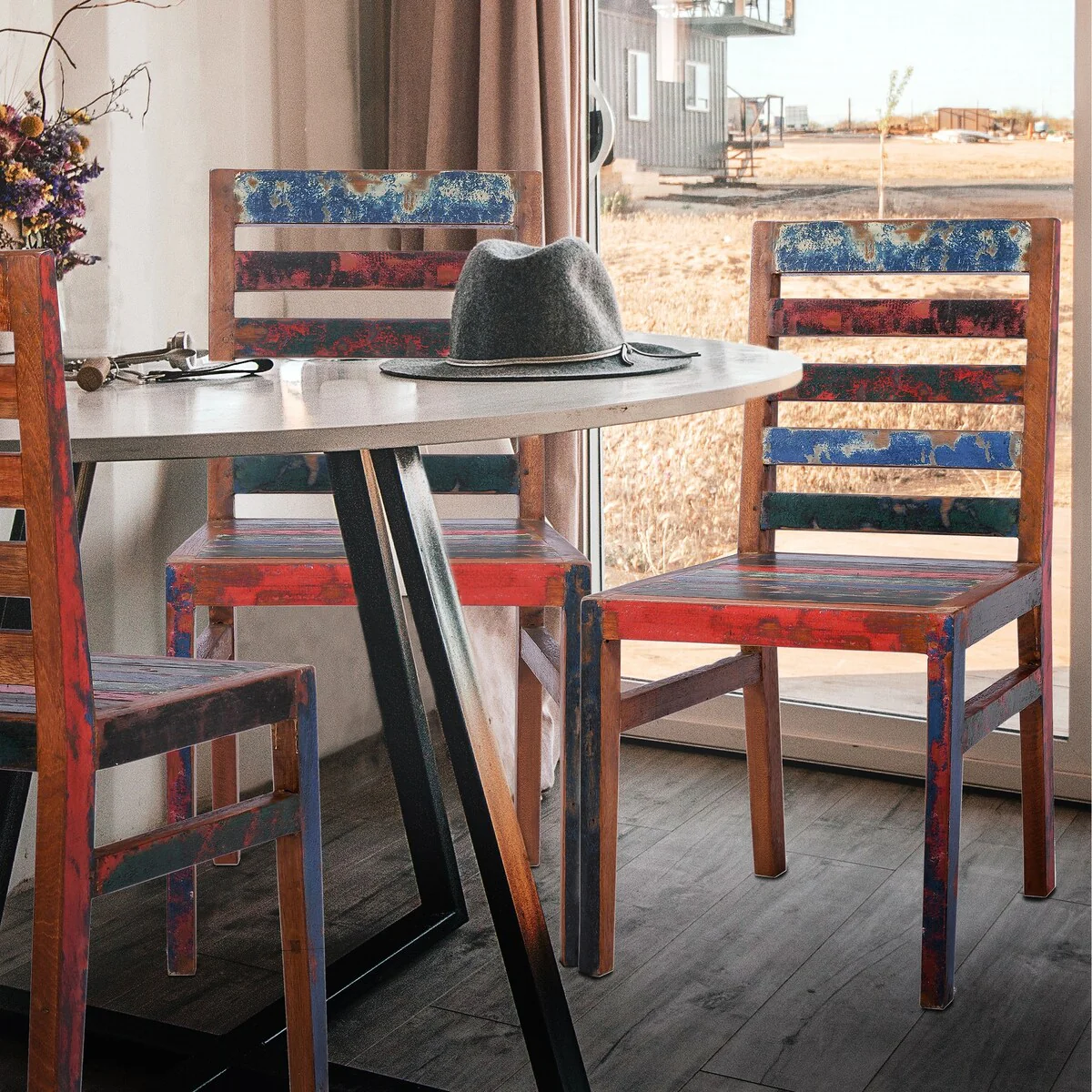 Chic Teak Marina Del Rey Dining Chair made from Recycled Teak Wood Boats