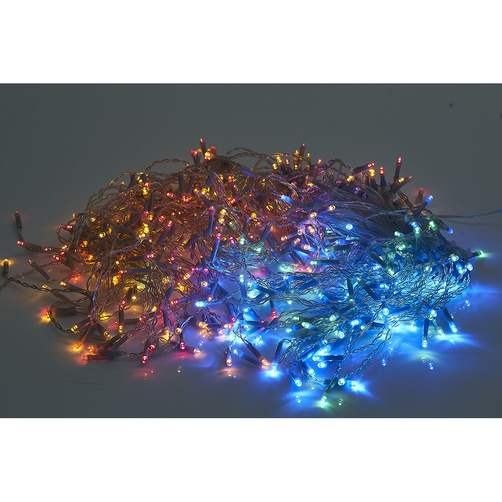 Guirlande solaire bordure de toit 400 LED multicolore clignotant 14,8m