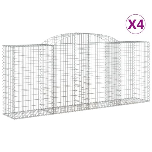 NNEVL Arched Gabion Baskets 4 pcs 300x50x120/140 cm Galvanised Iron