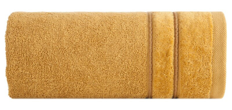 Ręcznik Sibel 70x140 06 musztardowy z ozdobną bordiurą 500 g/m2 frotte