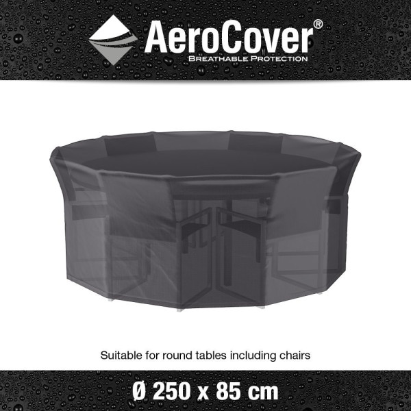 Pokrowiec okrągły na meble7919 250x250x85 AeroCover szary