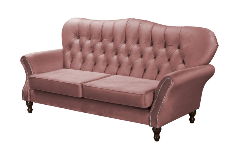 Ropez Chesterfield Jersey sofa 3os. pikowana welur różowy