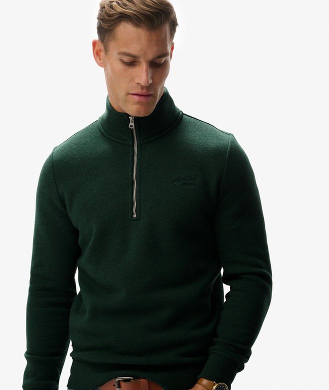 Vintage Logo Embroidered Half Zip Sweatshirt