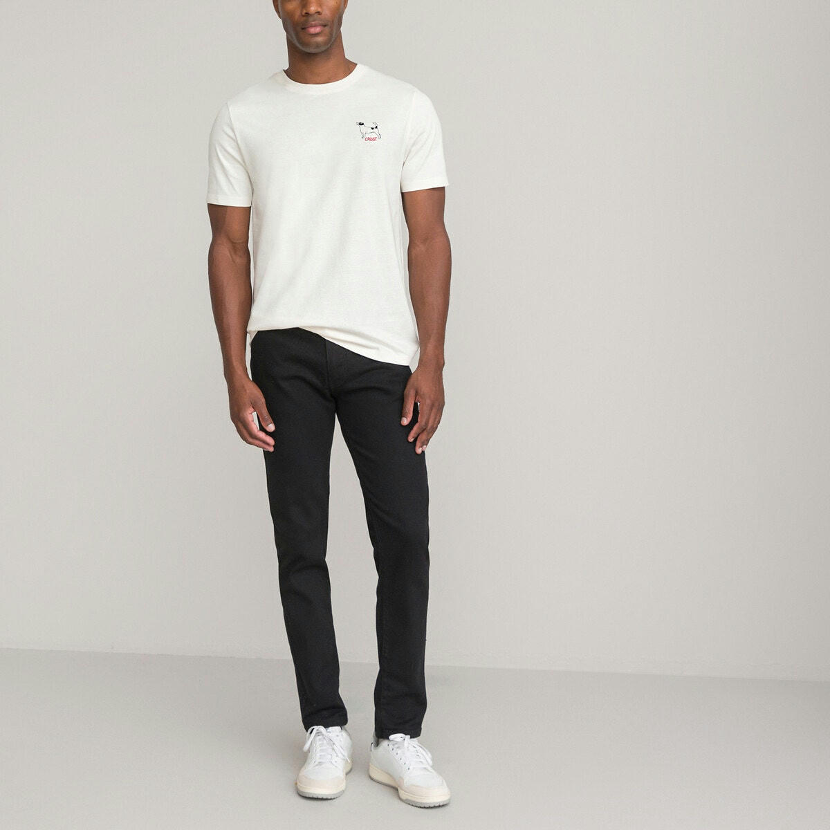 T-shirt col rond manches courtes motif imprimé