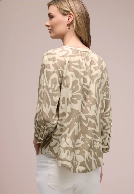 3/4-Arm Bluse mit Tapedetails