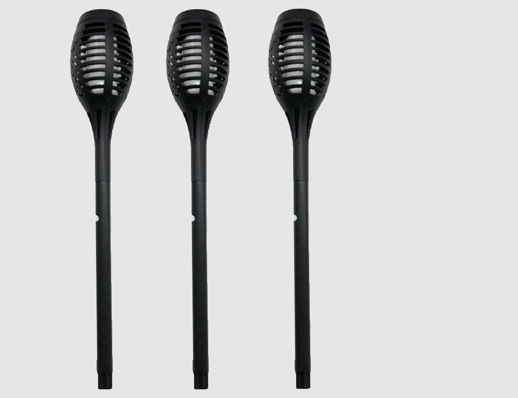 Solar Erdspieß LED 3er Schwarz