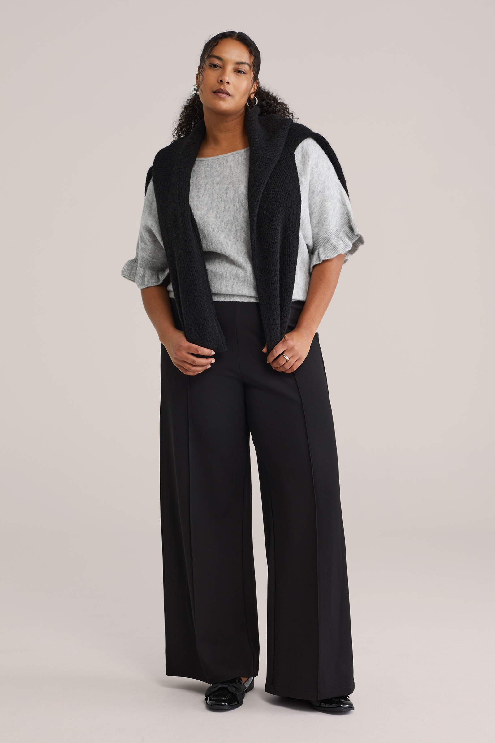 Dames gebreide trui met ruches - Curve