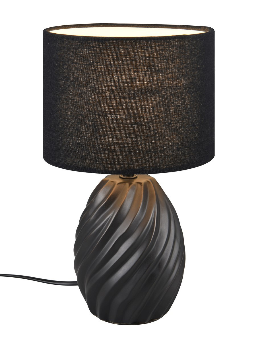 Lampa stołowa ceramiczna czarna MELVA 1xE14x40W wys:31cm RL