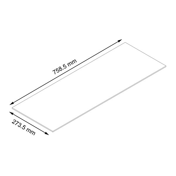 Etagère en verre pour caisson haut de cuisine GoodHome Cicely l. 75.85 cm x P.27.35 cm, 2 pièces