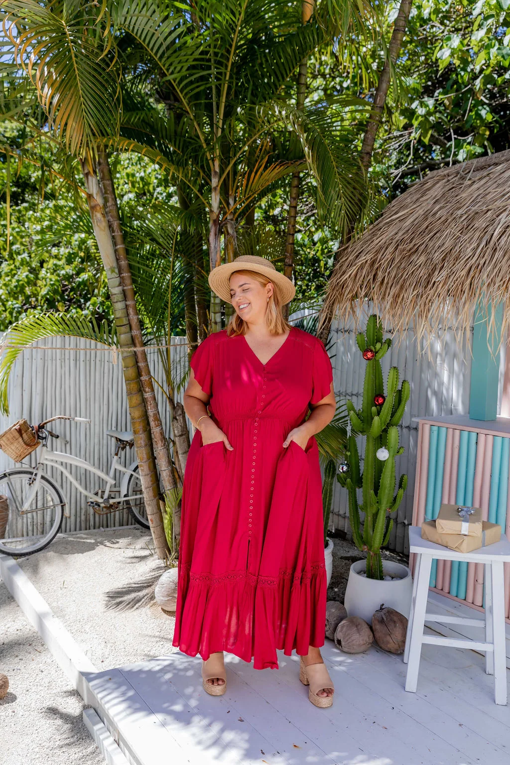 Shayla Maxi Dress in Red