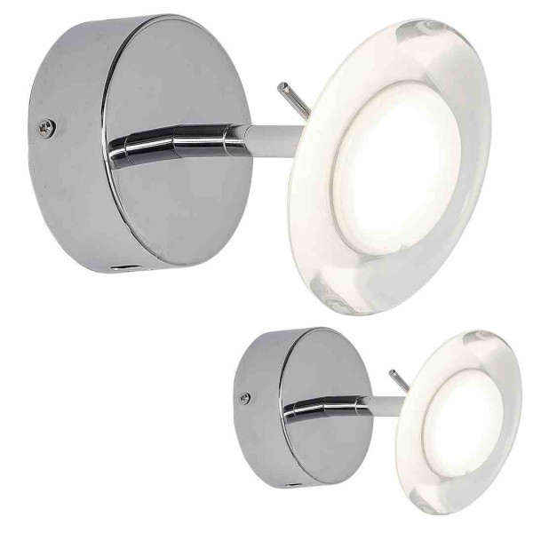 Kinkiet ELLIPSEsrebrny LED 1x5W 350lm wym:11x11x13cm IP20 Milagro
