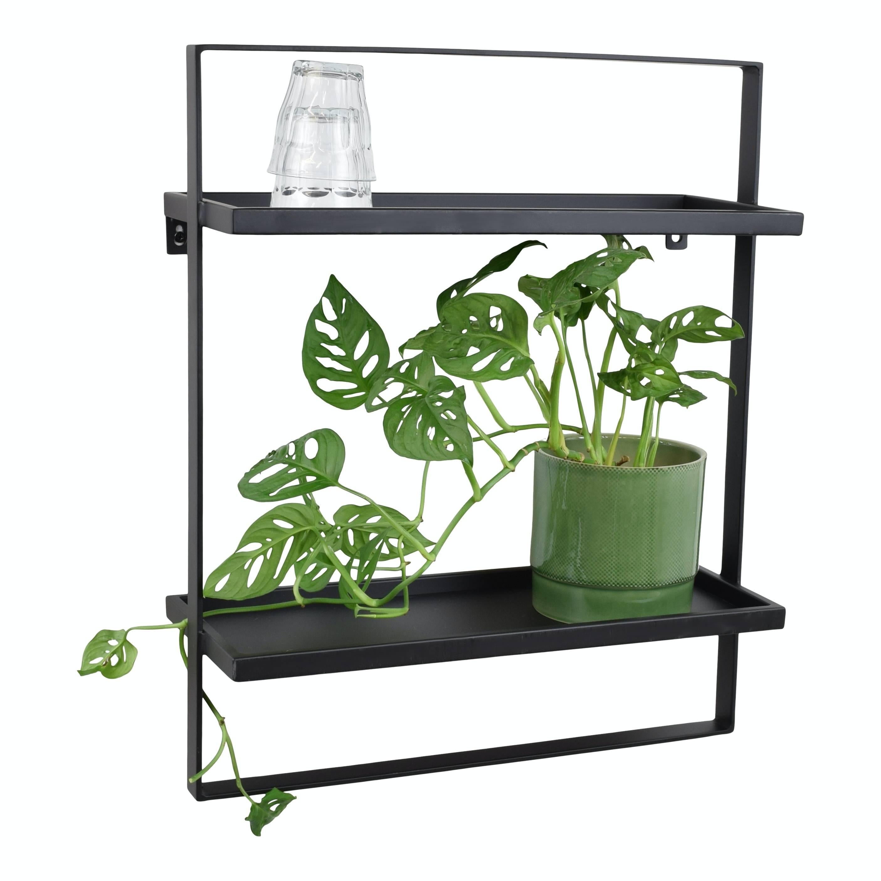 LOFT42 Wandrek Dymo - Zwart – Metaal – 60x50x15