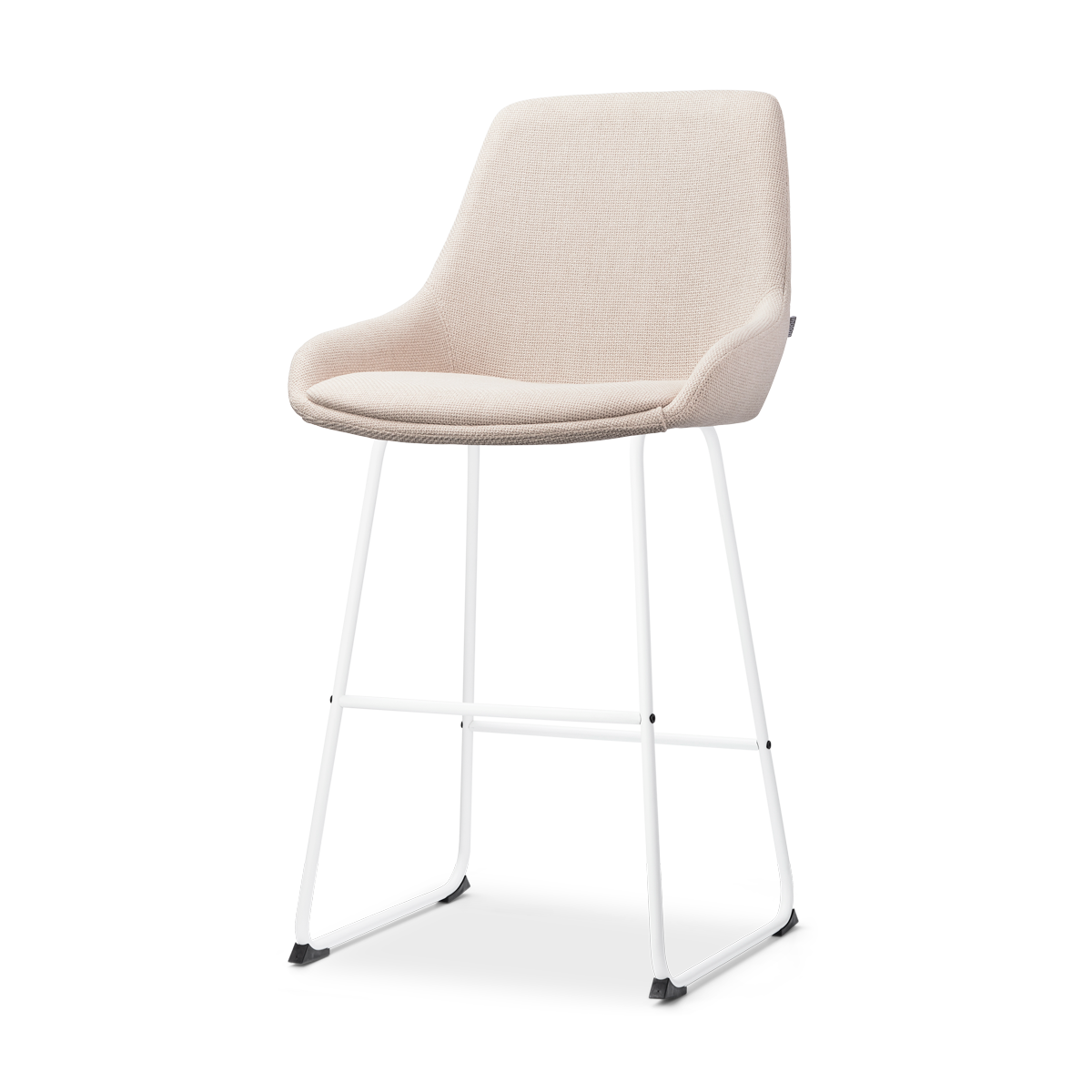 Nolon Nino-Isa Barkruk Beige - Stof - Wit Onderstel - 65 cm