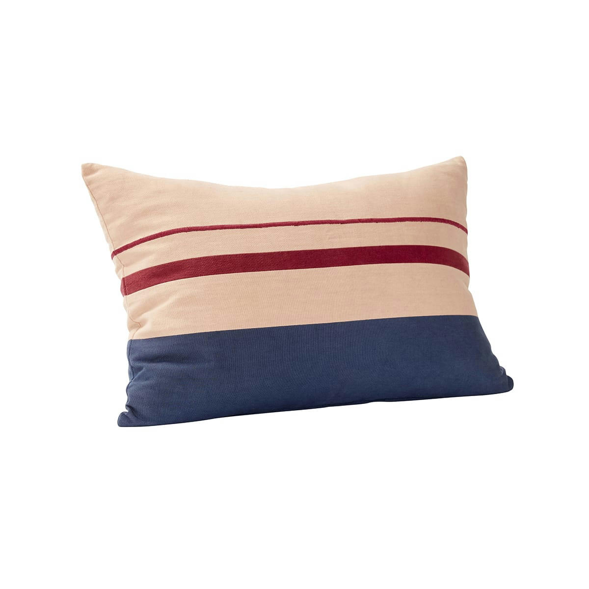 STITCH - Coussin en coton bleu bordeaux et rose 60x40cm