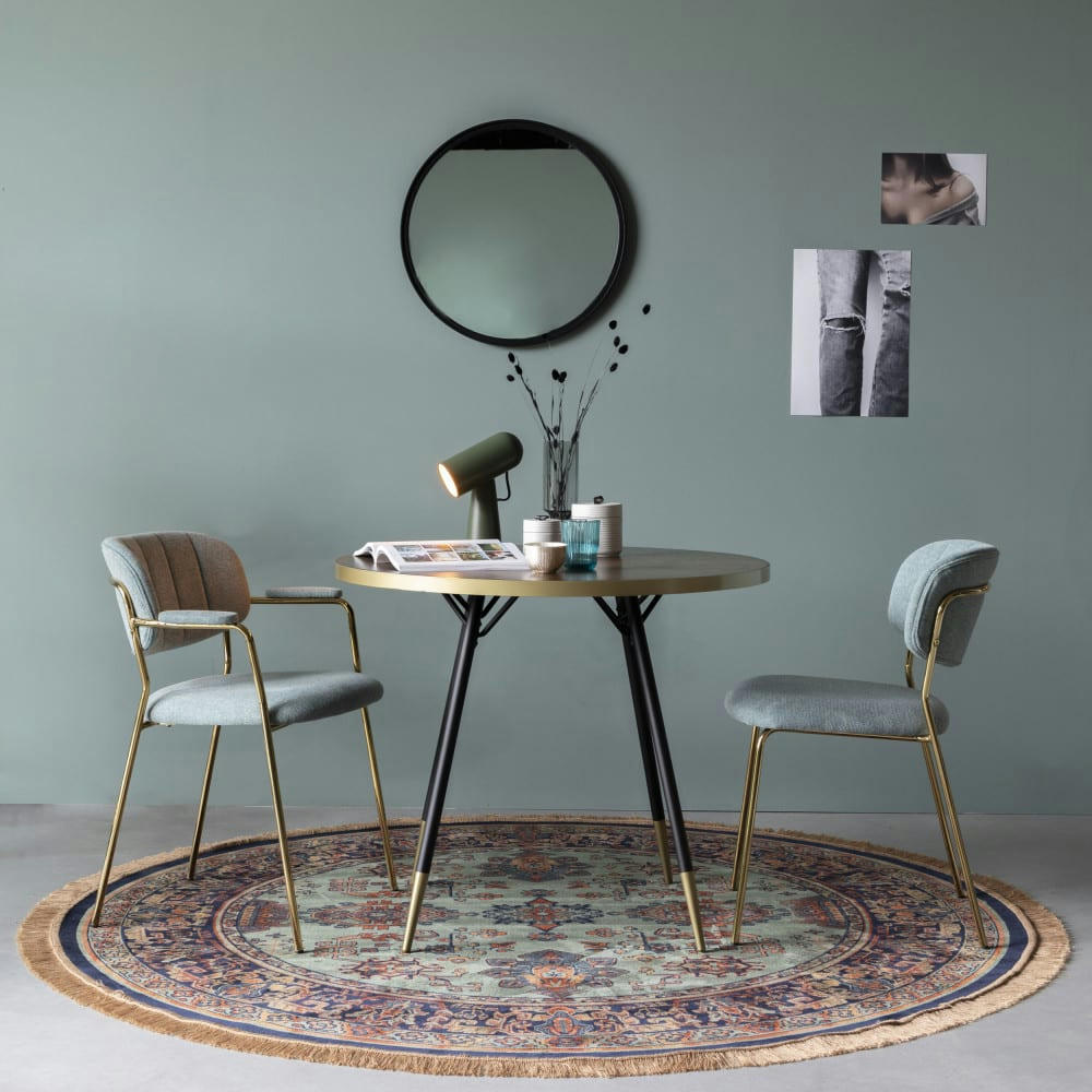 RAZ IV - Tapis persan à franges rouge D200 cm