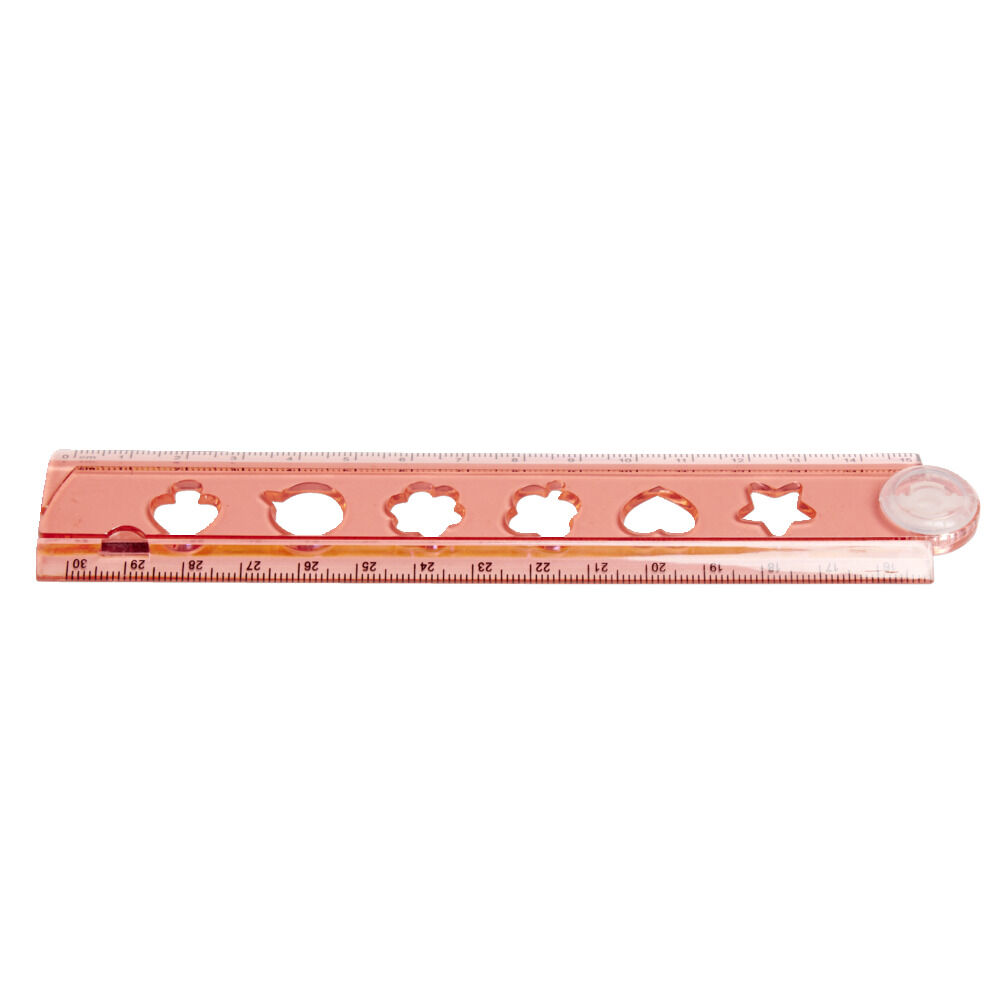 Règle pliable 15 à 30cm plastique rouge