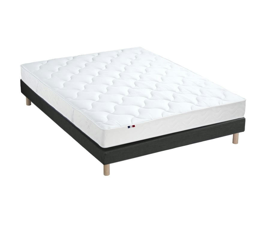 ENSEMBLE ALTO - Ensemble matelas mousse ferme sommier noir 140x190