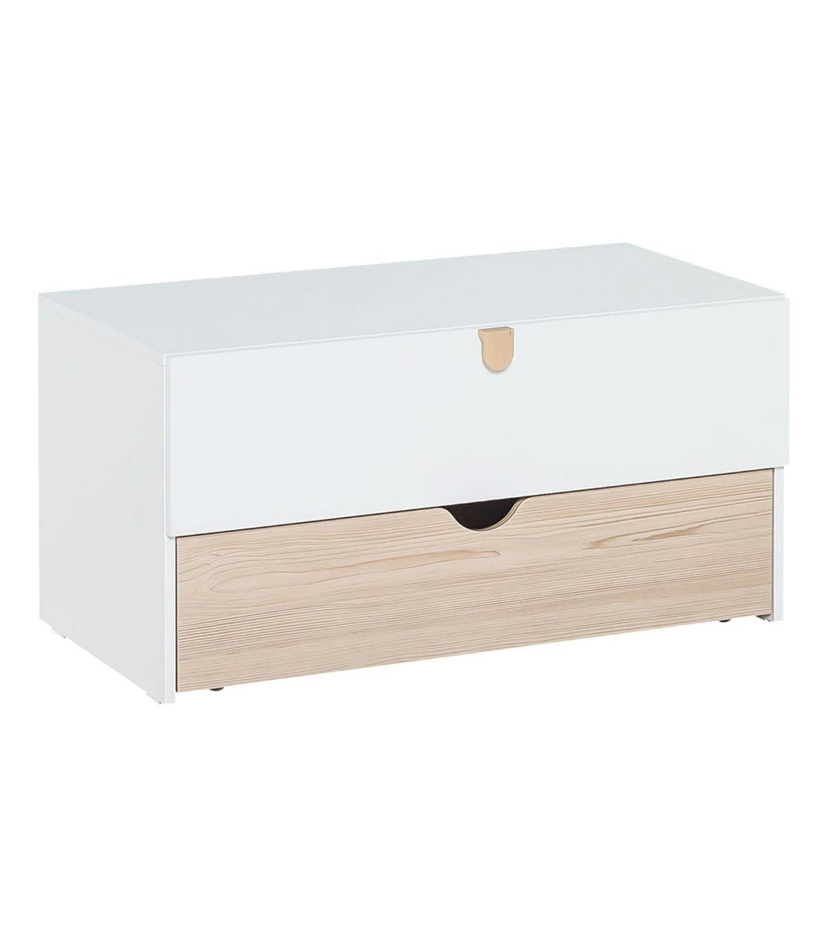 STIGE - Commode 2 Tiroirs avec tiroir mobile sur roulettes