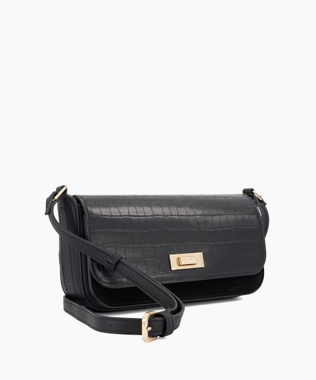 Discreet Black - Leather Cross-Body Bag
