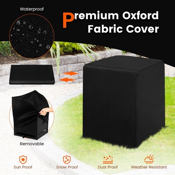 4-in-1 Outdoor Portable Pizza Oven with 12 Inch Pizza Stone - Black - 14" x 13" x 17"