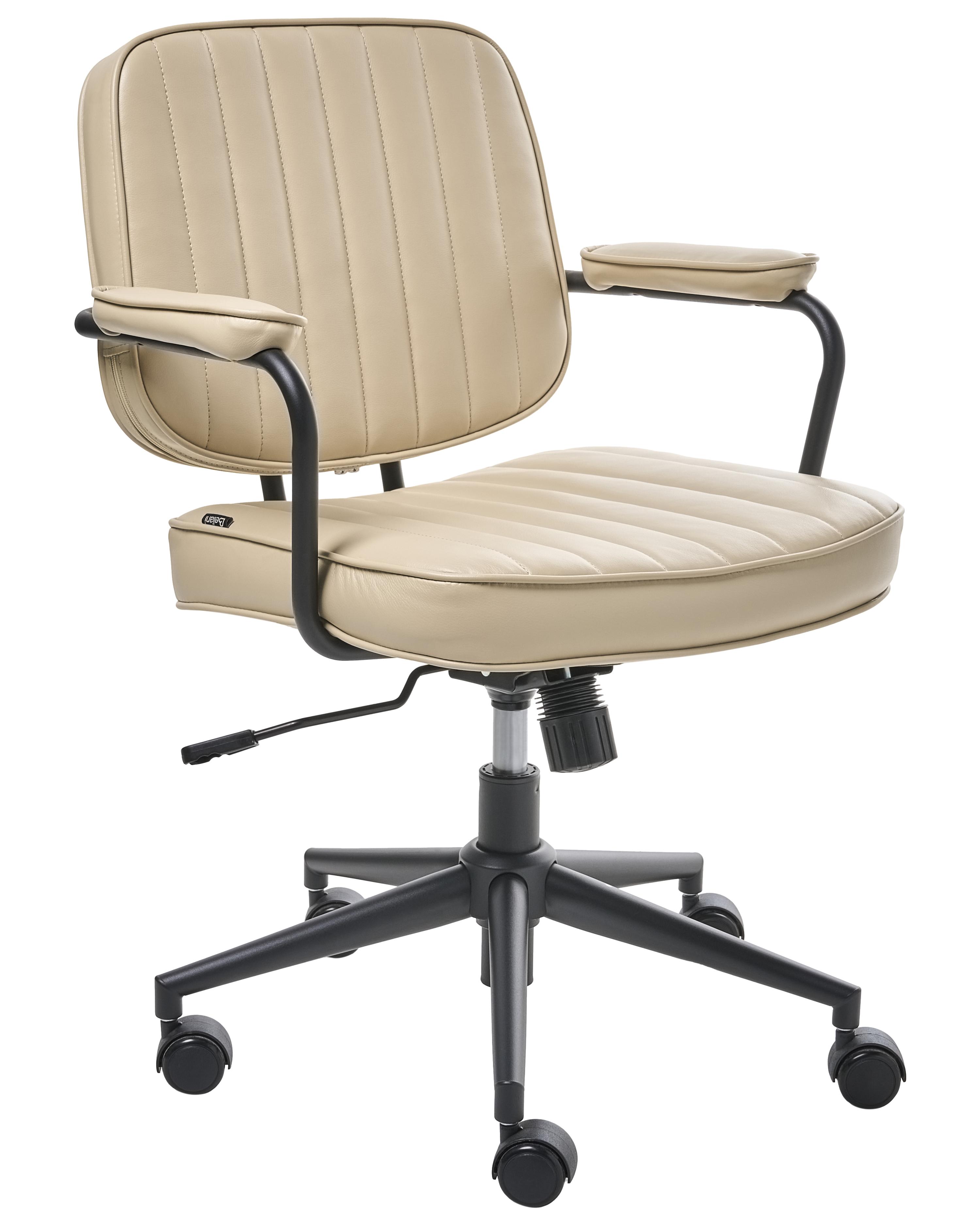 Desk Chair BERNE Faux Leather Beige