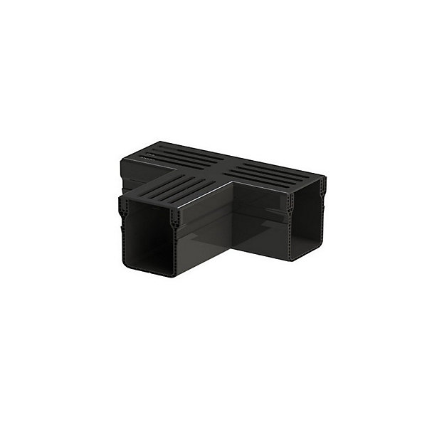 Caniveau XXS MINI L 6,5 cm Grille aluminium NOIR - StarDrain - LINE ECO - Pièce en T