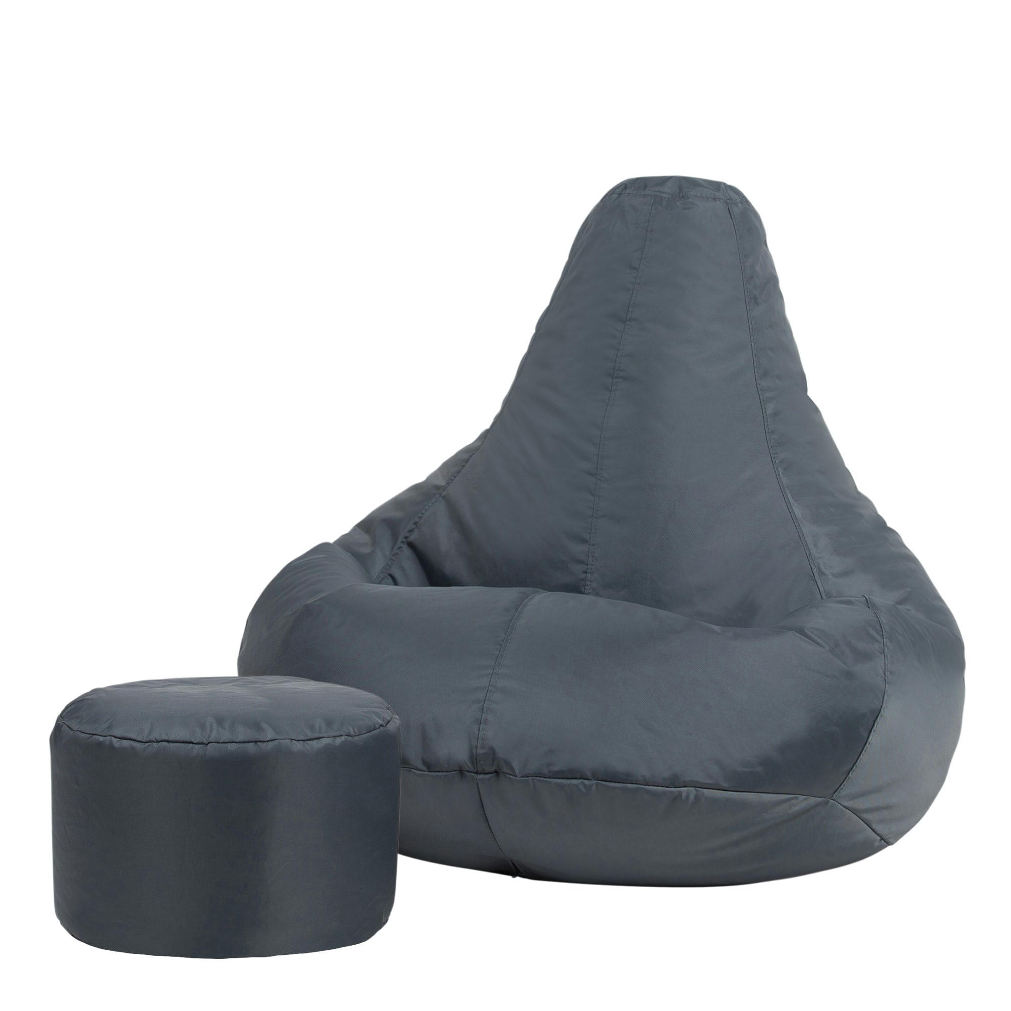 - Pouf inclinable avec repose-pied extérieur gris anthracite