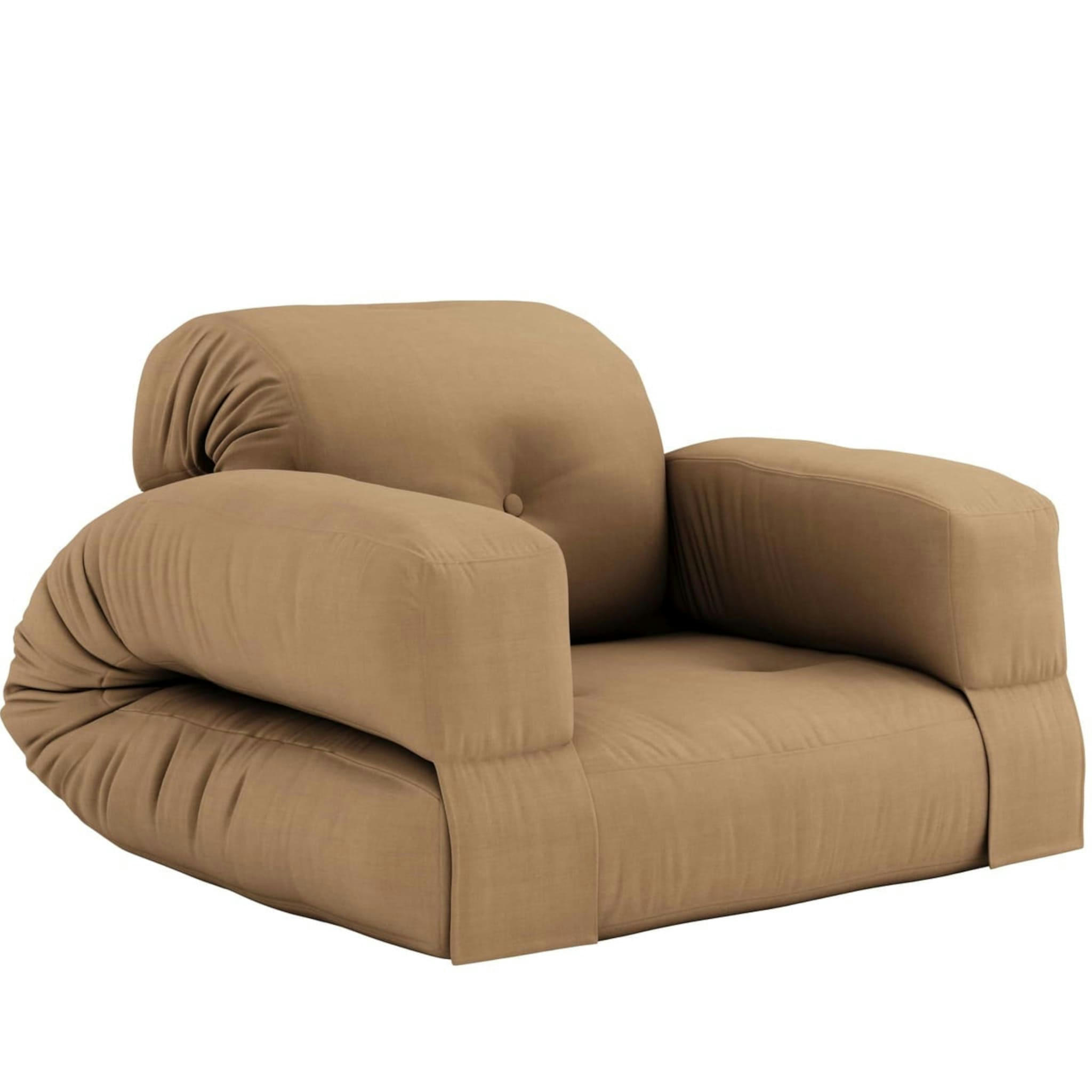 - Matelas 90x200 et fauteuil en futon marron 2 en 1