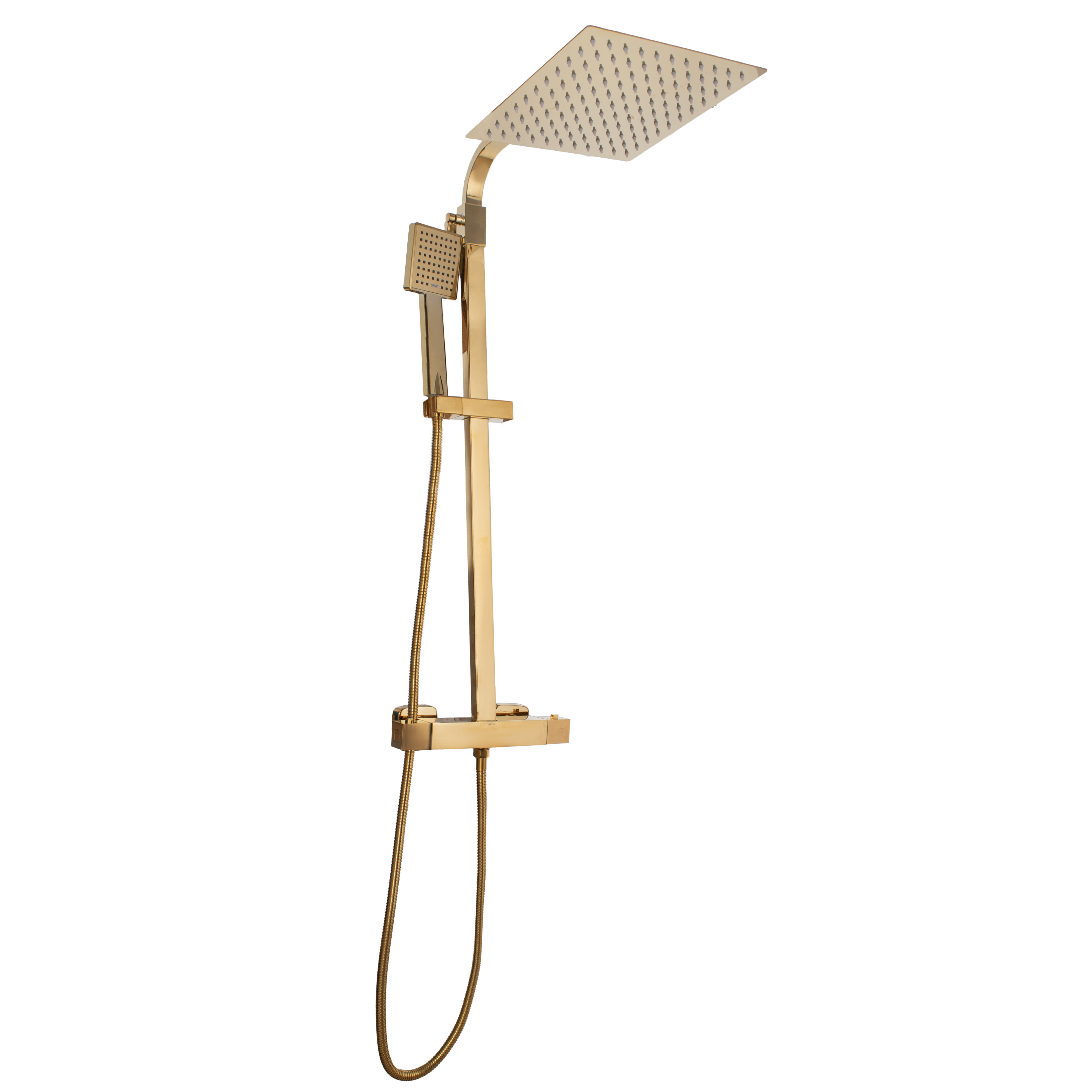 Zestaw prysznicowy GOBA GOLD - YOKA HOME z deszczownicą i termostatem złoty