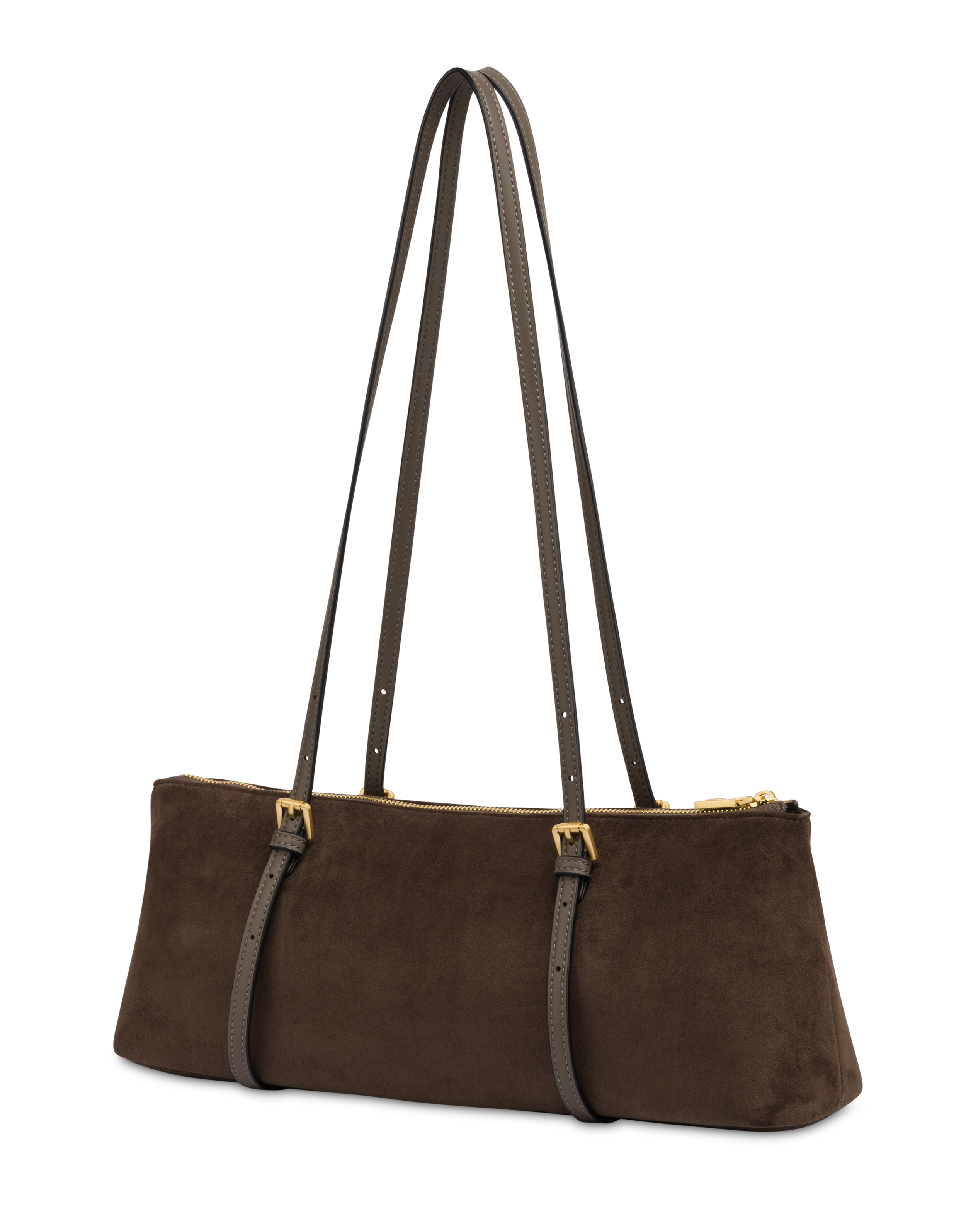 Borsa A Spalla Wrap In Fabric Suede E Plain Pu Militare/militare