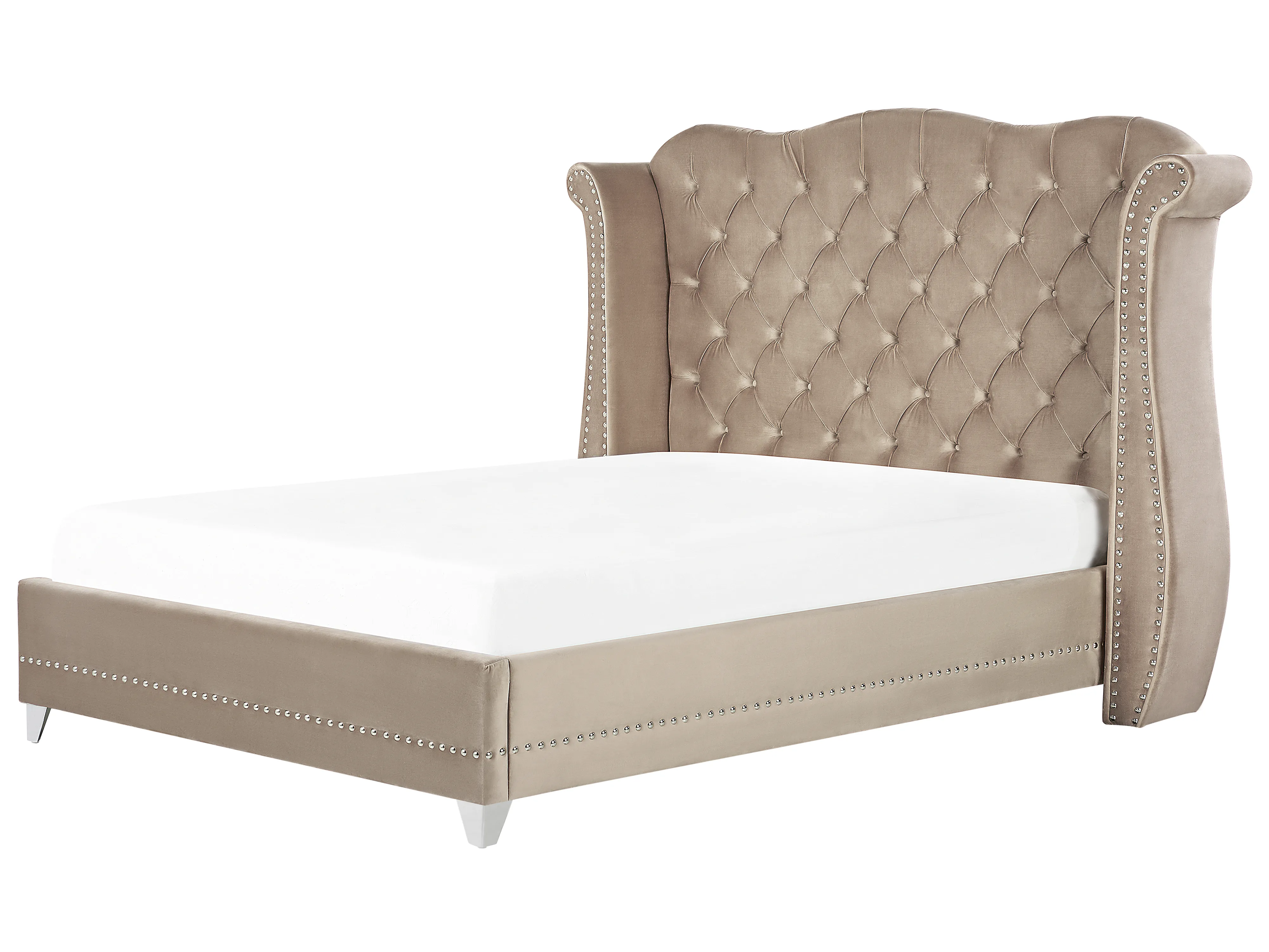 Bed Velvet AYETTE 180 x 200 cm (EU Super King) Taupe