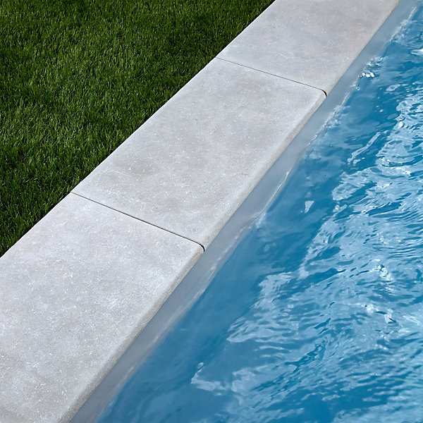 KIT COMPLET - Margelles pour piscine 8x4m en Pierre Atlas Gris (avec colle, joint, hydrofuge ...)- RO'MA NATURE
