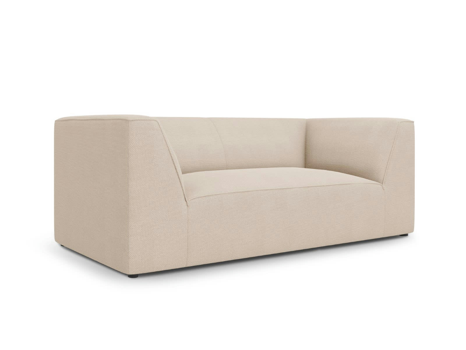 RUBY - Canapé 2 places en tissu structurel beige