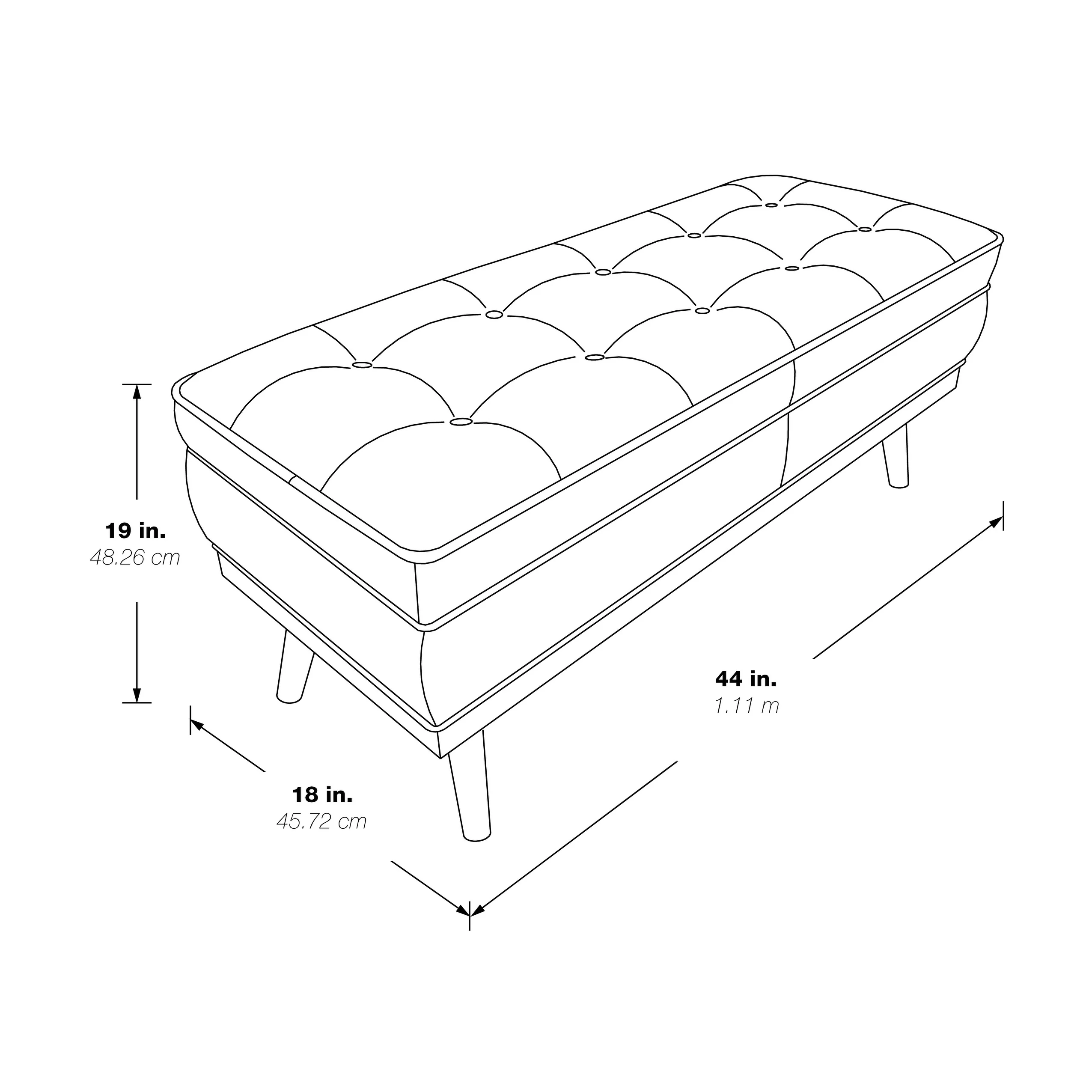 OS Home and Office Furniture Model Katheryn Storage Bench - Green Fabric