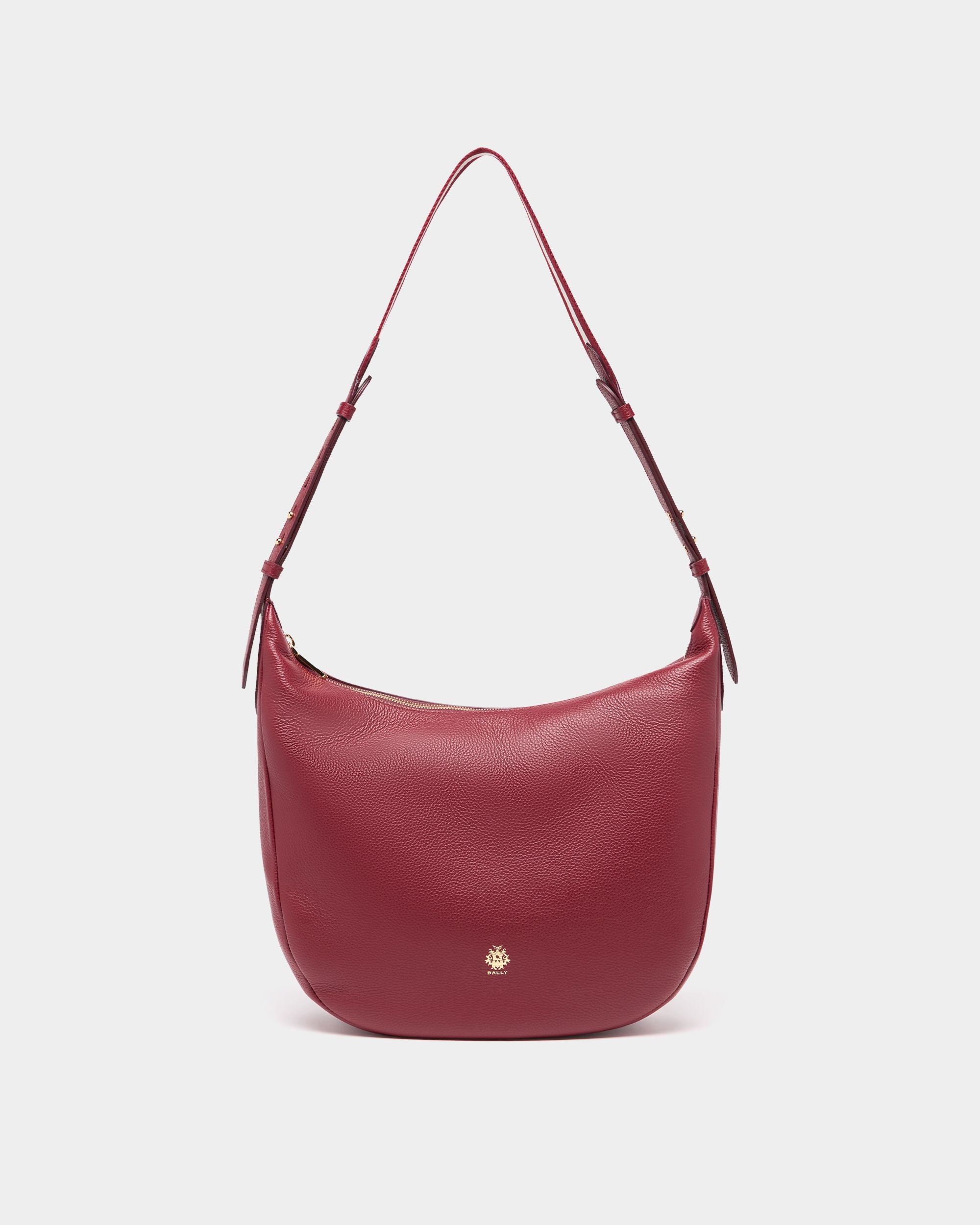 Hera Hobo Bag in Ruby Red Grained Leather