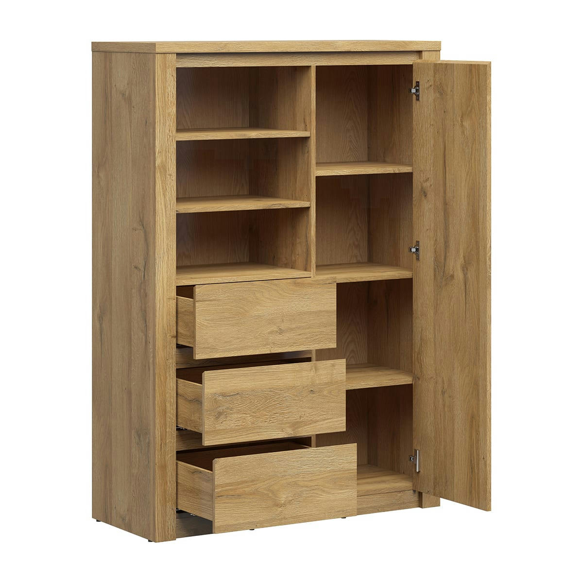 - Buffet haut 1 porte 3 tiroirs naturel