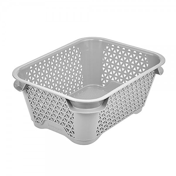Corbeille de rangement transparente haute A7 - Gris