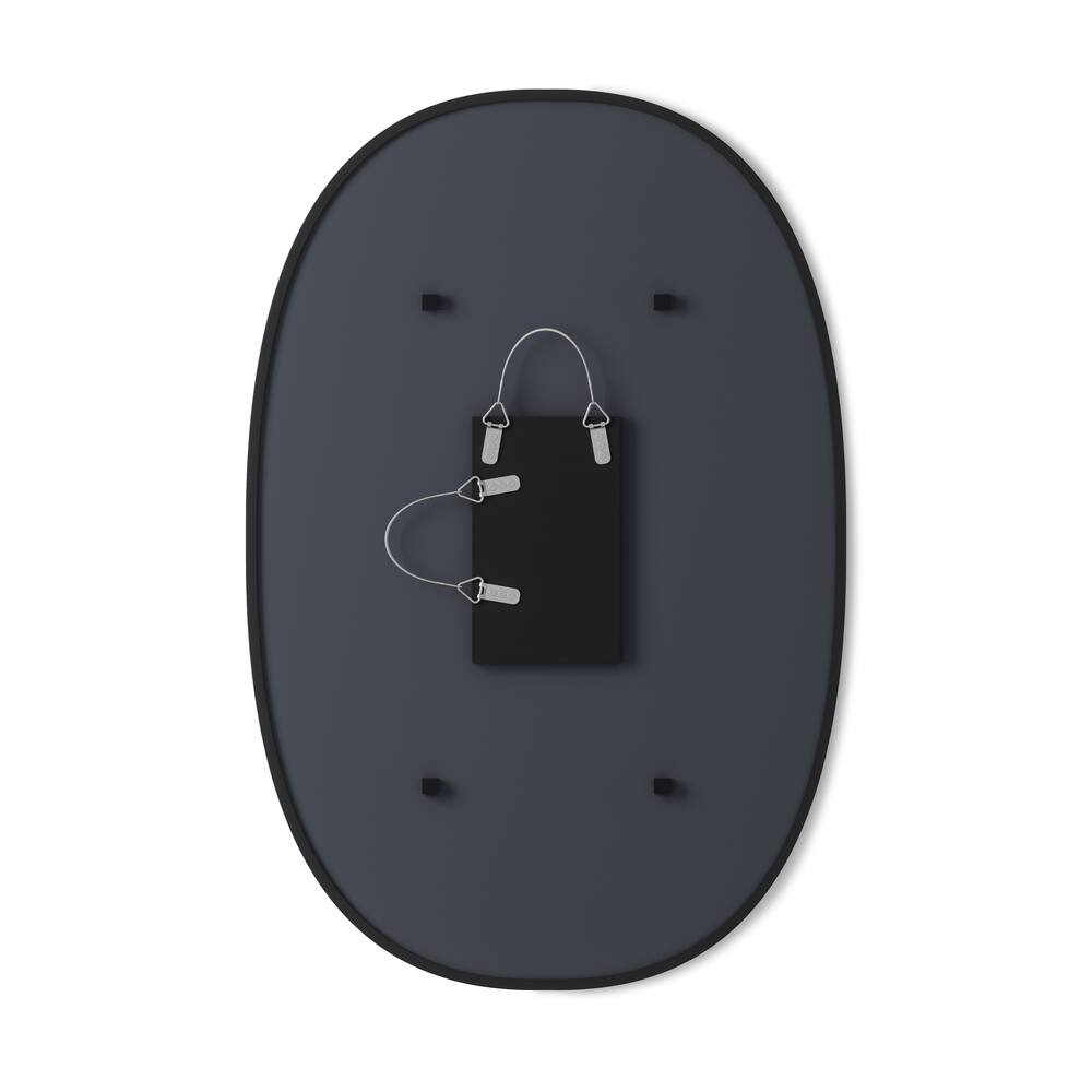 Umbra Hub Oval Wall Mirror, Black, 24 x 36-in