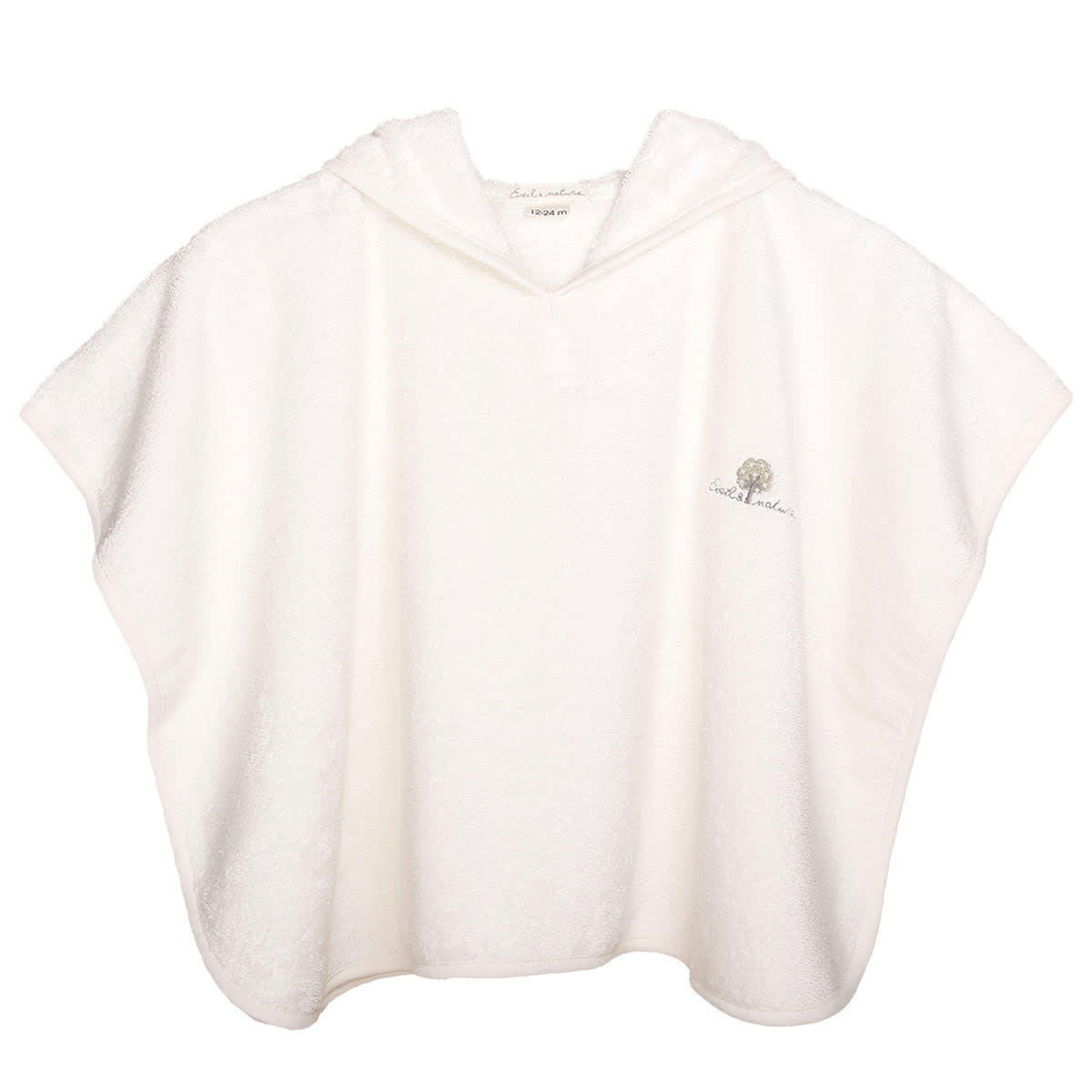 GAMME BIO UNIS - Poncho Eponge 0/24 mois Coton bio Ecru