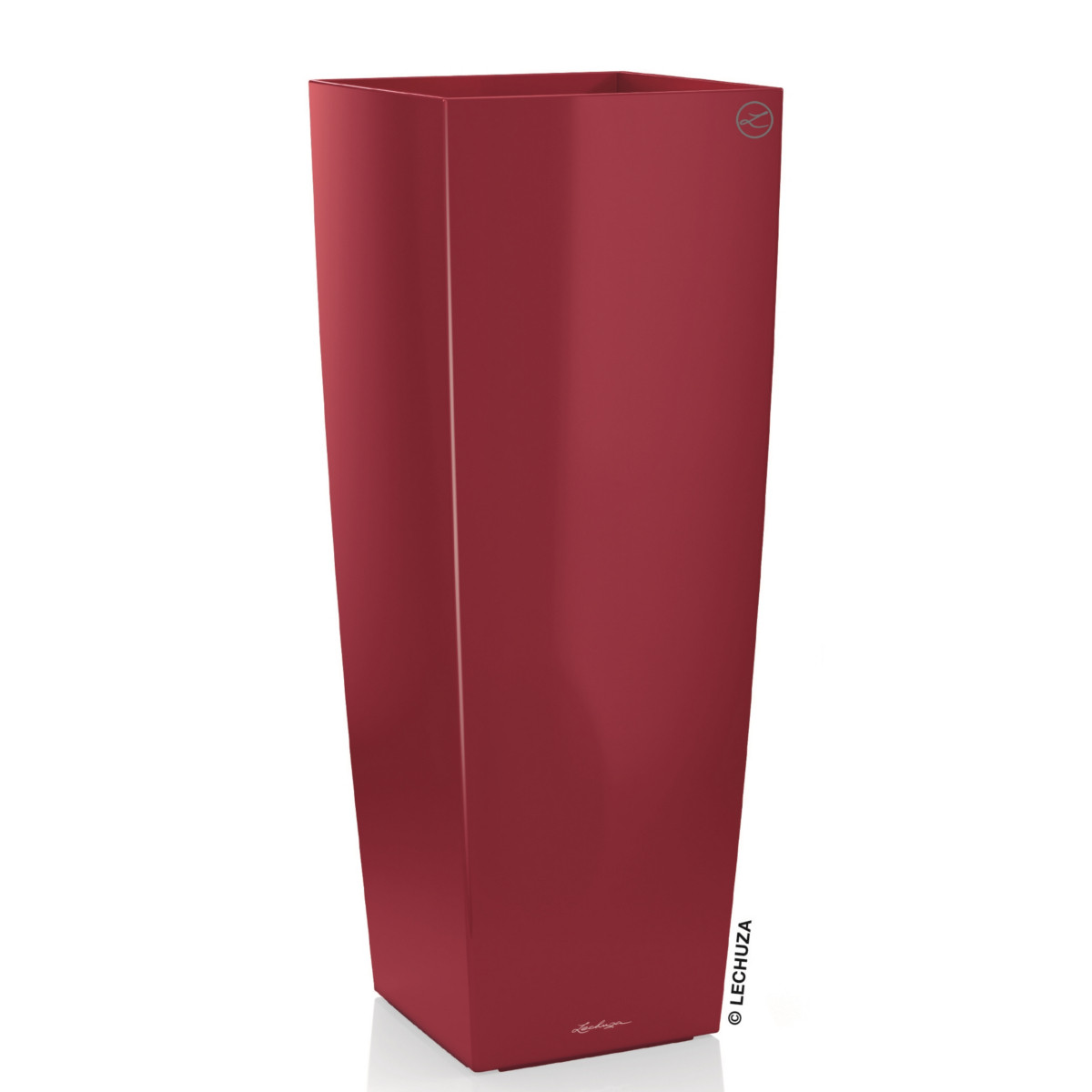 Doniczka Lechuza Do Domu Na Taras CUBICO Alto 40/40/105 czerwony scarlet