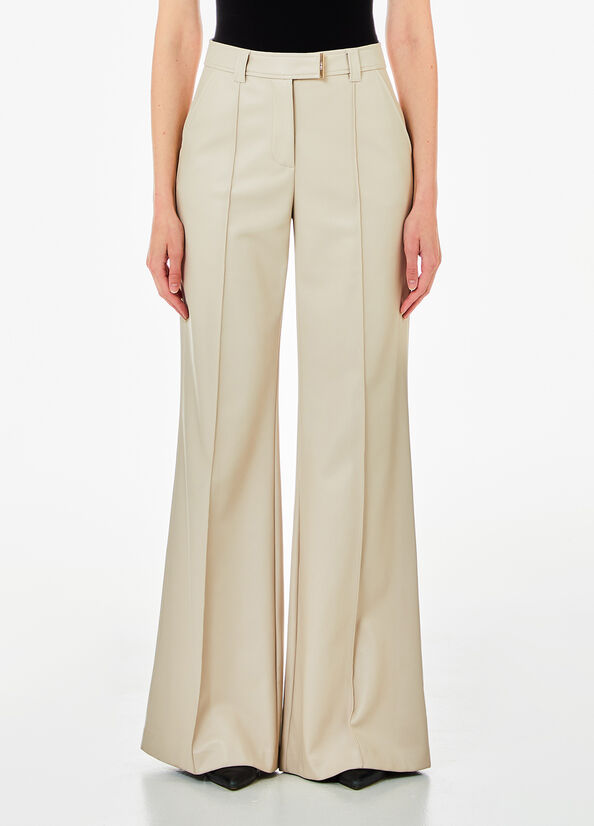 Pantaloni a palazzo in tessuto spalmato