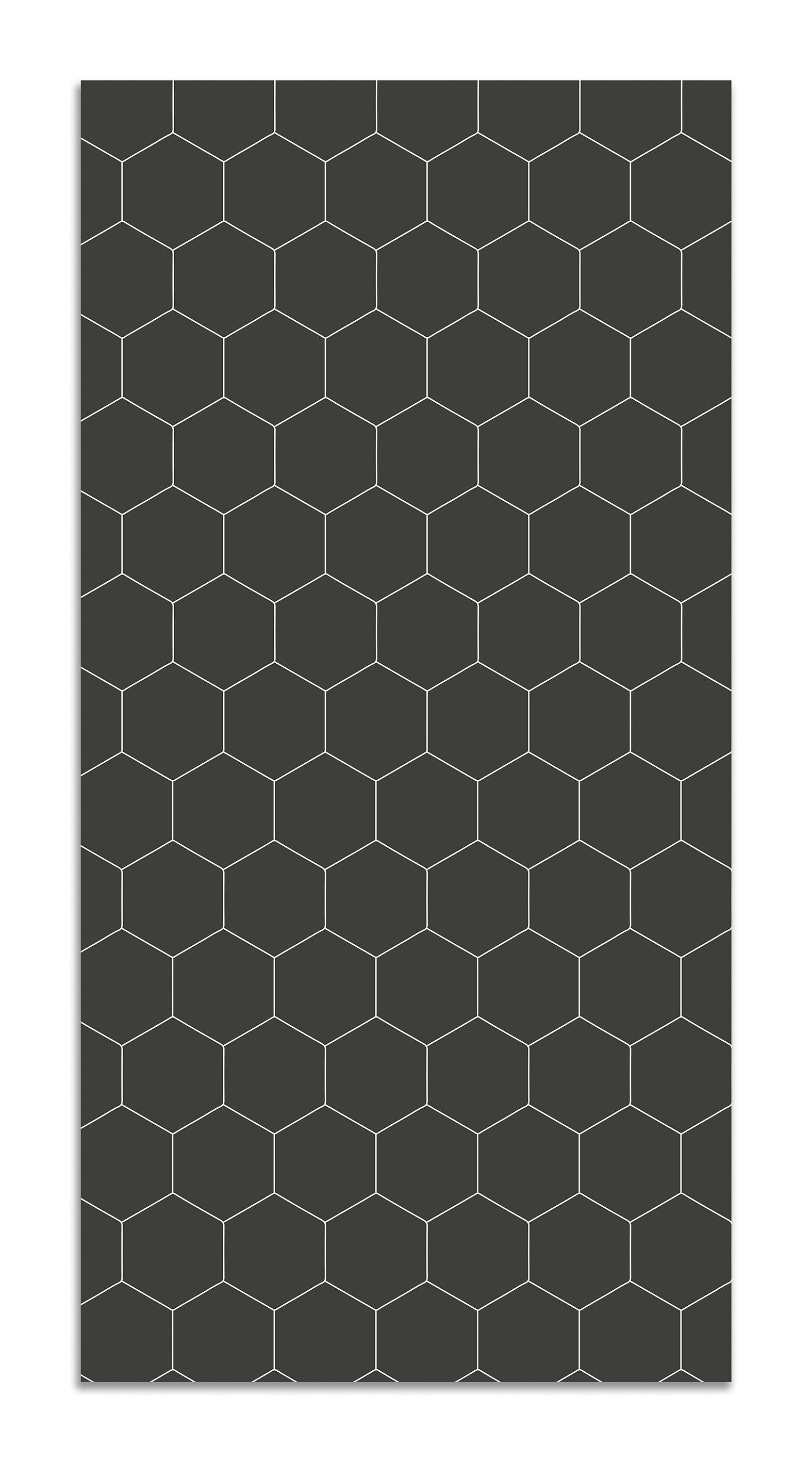 ALFOMBRAS MINIMALISTAS 2 - Tapis vinyle mosaïque hexagones gris 60x250cm